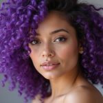 purple curly hair styles