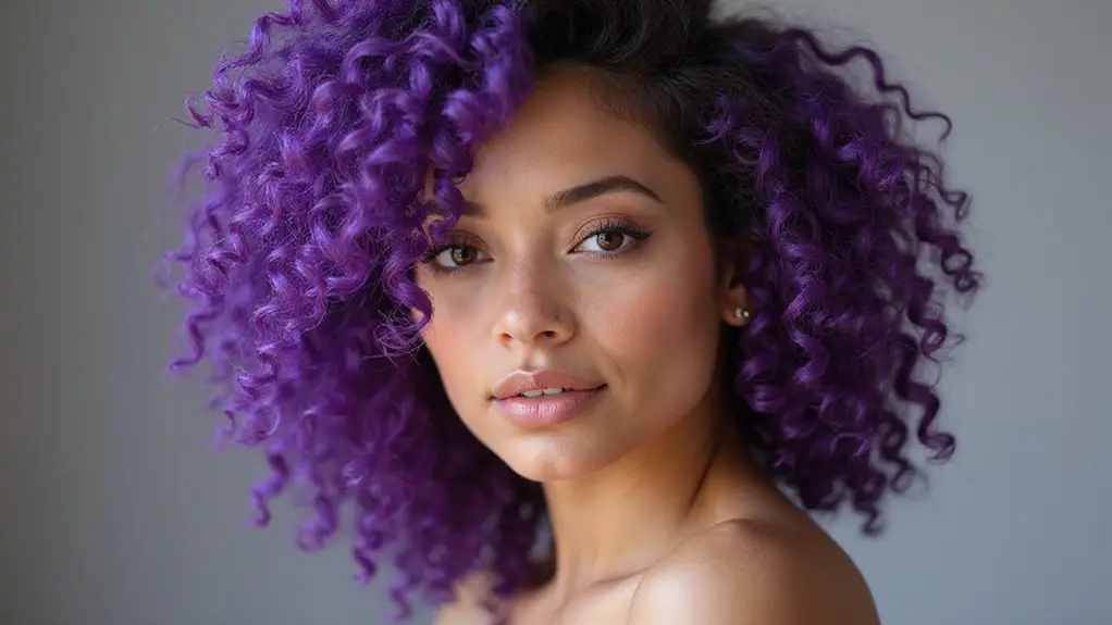purple curly hair styles