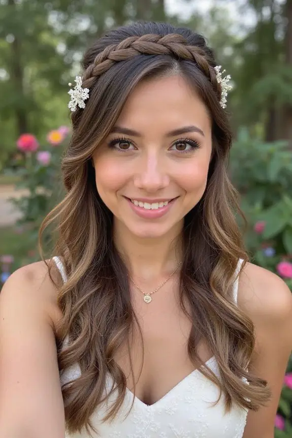 romantic braided crown hairstyle