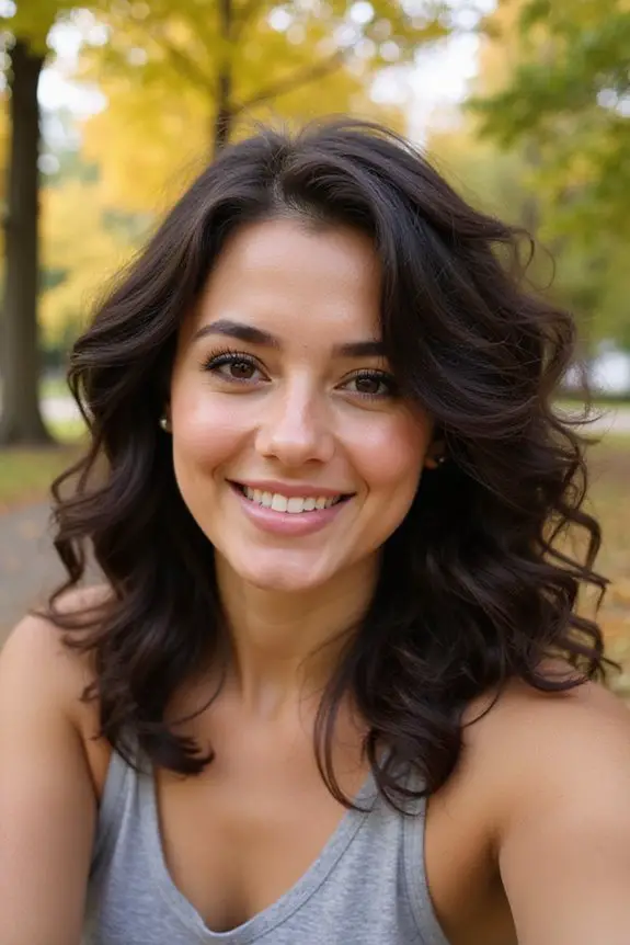 romantic side swept curls