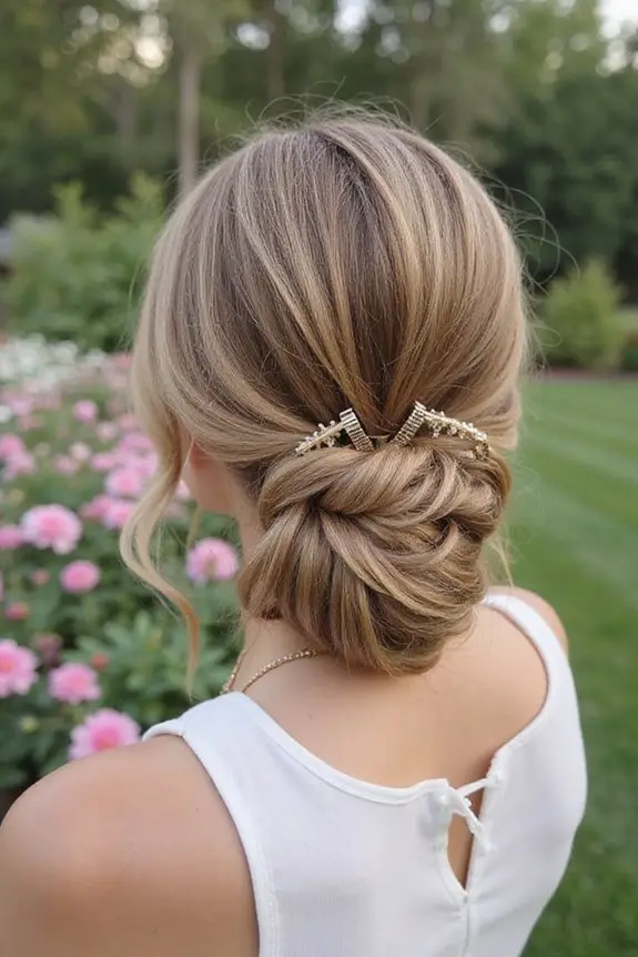 romantic textured low bun