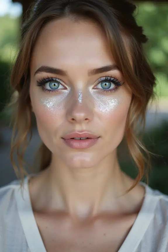 shimmering silver eye makeup