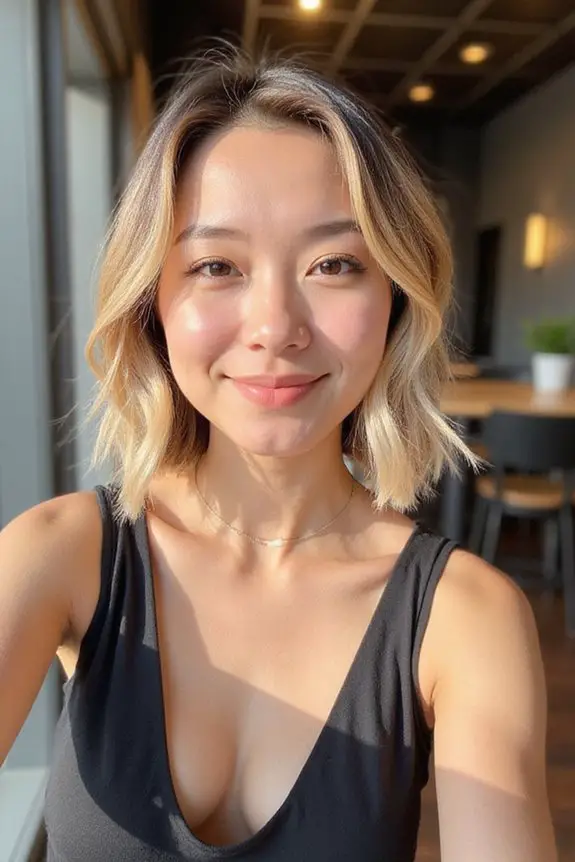 sleek polished blunt lob