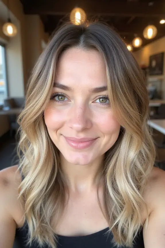 smooth shiny lob hairstyle