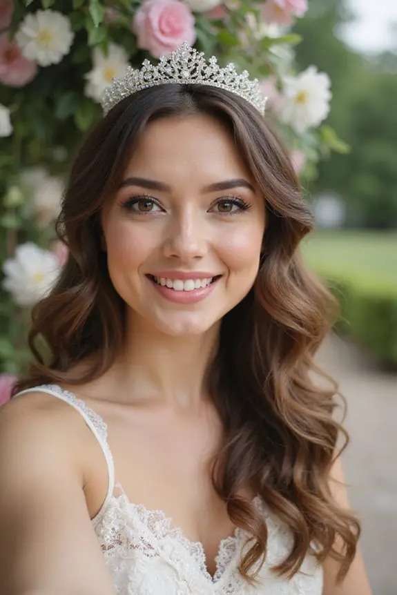 soft waves with tiara