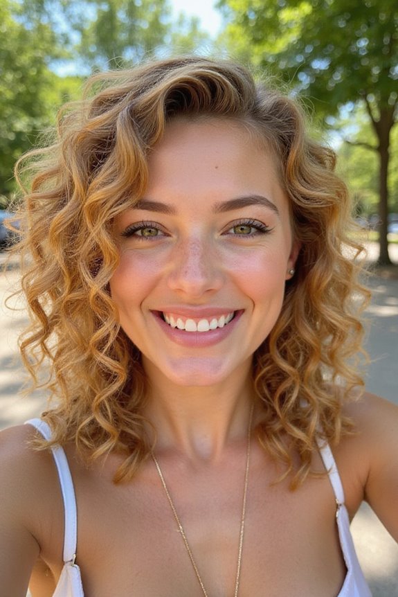 spiral curls with highlights