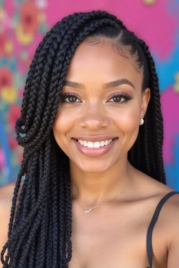 stylish asymmetrical cornrow braids