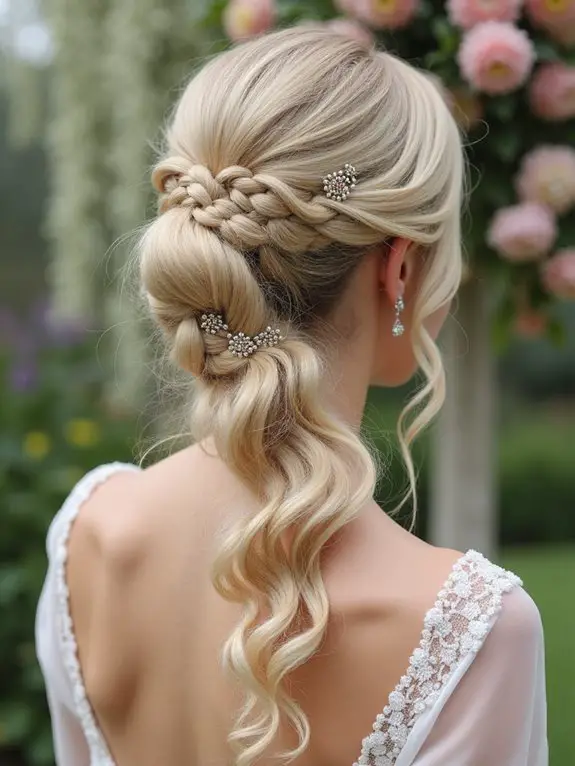 textured ponytail wedding hairstyle