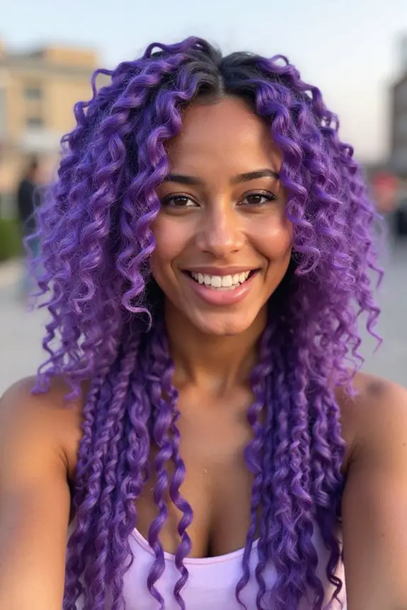 twisted purple braids style