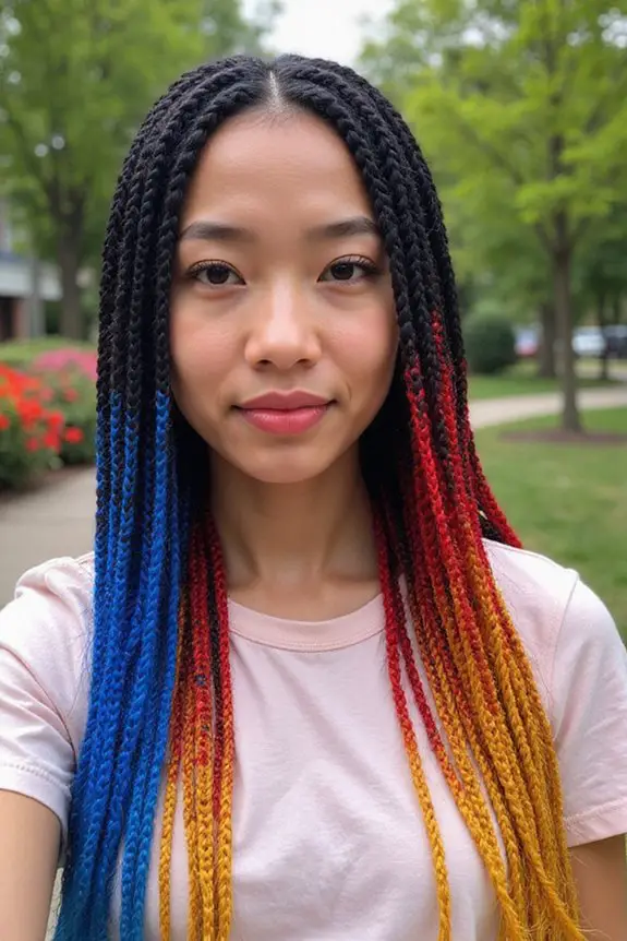 vibrant expressive colorful cornrows