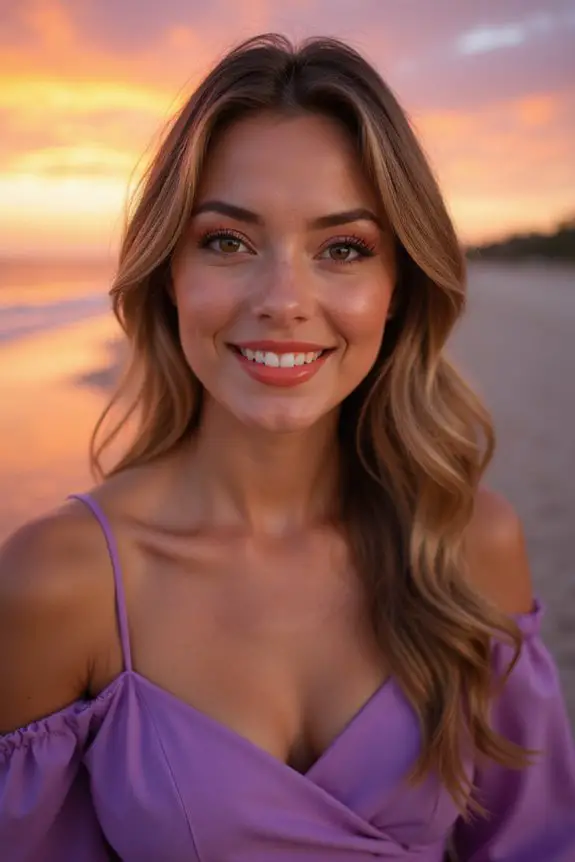 vibrant warm sunset makeup