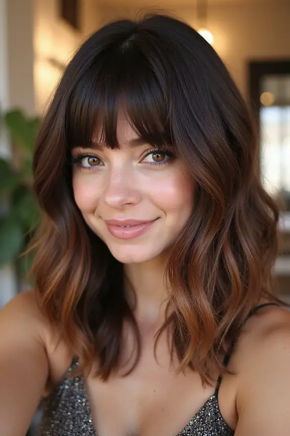 voluminous bangs with highlights