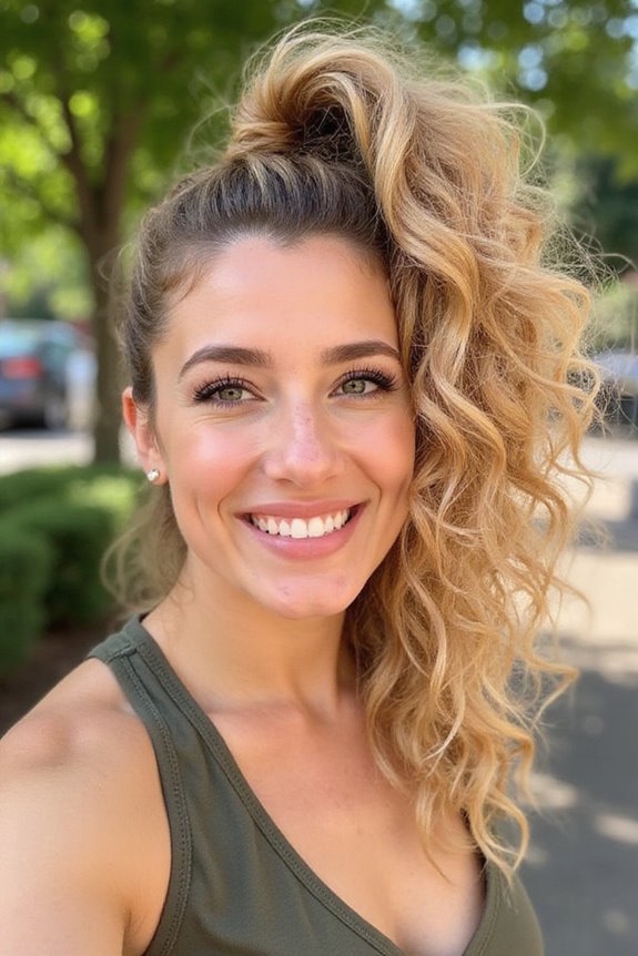 voluminous side ponytail styling