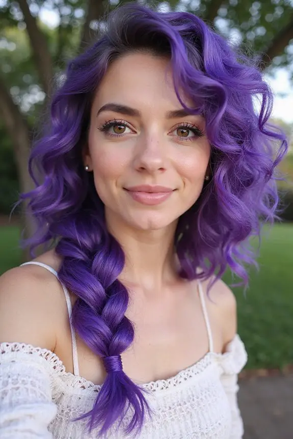 waterfall braid with purple