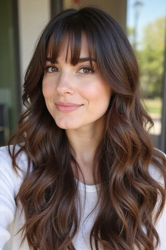 wavy hair with bangs