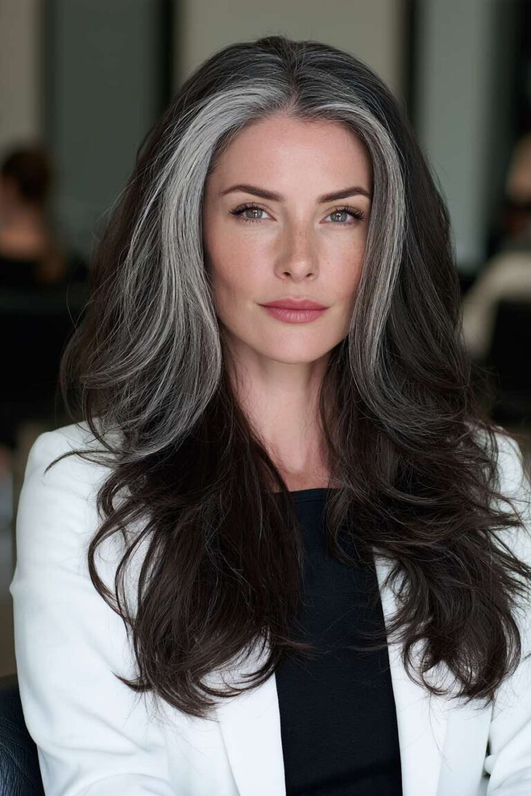 Embrace the Trend: 19 Stunning Gray Highlights for Dark Hair